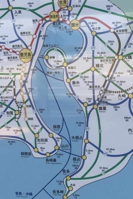 錦江湾のフェリーの図
