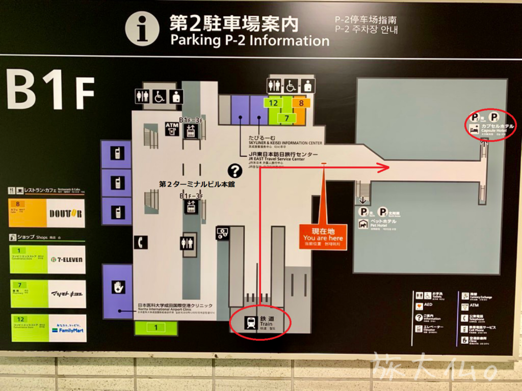 成田空港第2ターミナルビルマップ