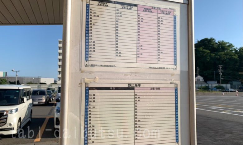 久里浜港バス停の時刻表